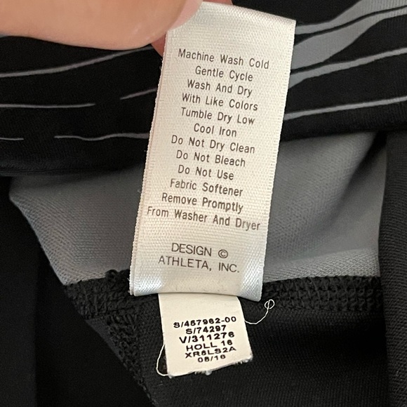 Athleta Black & Grey Stripes Leggings Size S - Picture 13 of 14